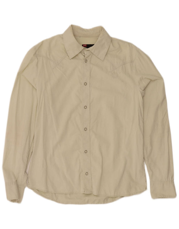 Camisa masculina diesel de veludo cotelê grande algodão bege