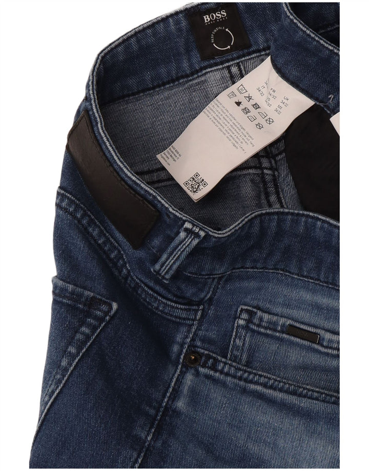 Hugo Boss Masculino Delaware Slim Jeans W34 L32 Azul Algodão