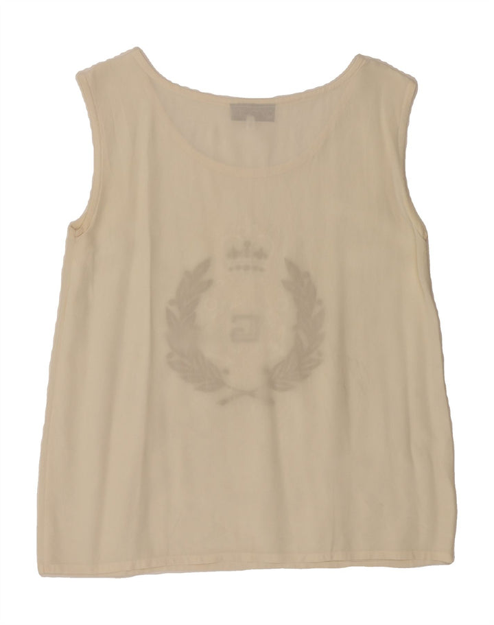 VINTAGE Womens See Through Sleeveless Blouse Top IT 42 Medium Off White Vintage Vintage and Second-Hand Vintage from Messina Hembry 