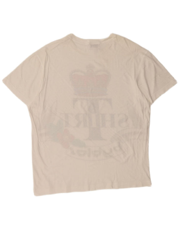 Camiseta feminina gráfica Byblos UK 14 médio branco