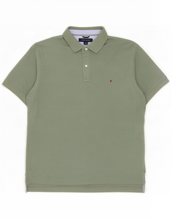Camisa polo masculina Tommy Hilfiger grande algodão verde
