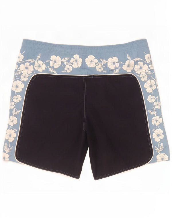 Shorts de natação masculino Marks & Spencer médio azul marinho floral poliéster
