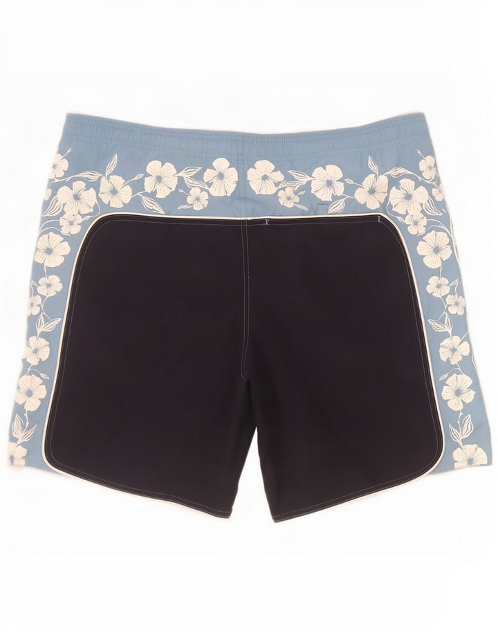 Shorts de natação masculino Marks & Spencer médio azul marinho floral poliéster