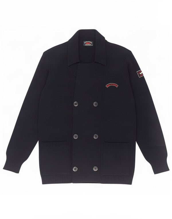 Paul & Shark Mens Double Breasted Cardigan Sweater Medium Navy Blue Wool