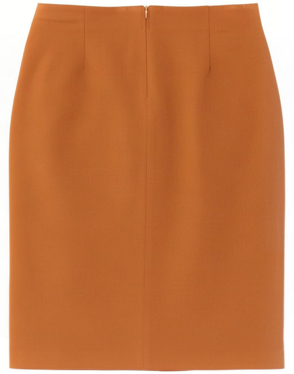 Saia lápis feminina vintage UE 46 grande W30 lã marrom