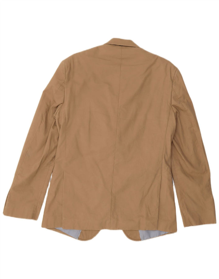 Jaqueta blazer masculina Tommy Hilfiger com 2 botões Reino Unido 38 algodão bege médio