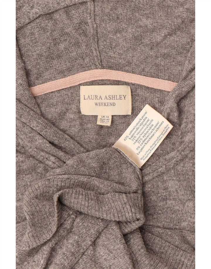 Suéter cardigã feminino com capuz para fim de semana LAURA ASHLEY Reino Unido 14 grande cinza
