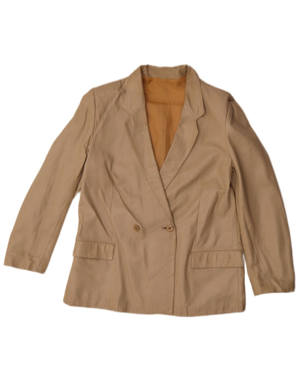 Jaqueta blazer feminina vintage com peito duplo IT 42 bege médio