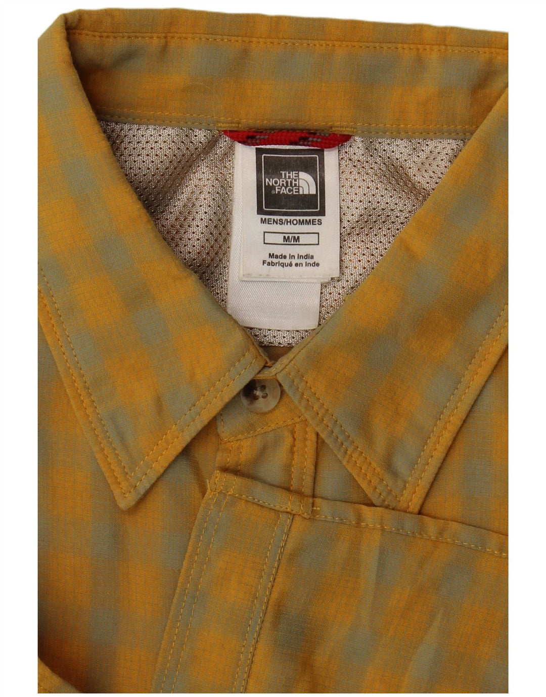 Camisa masculina de manga curta The North Face modal xadrez amarelo médio