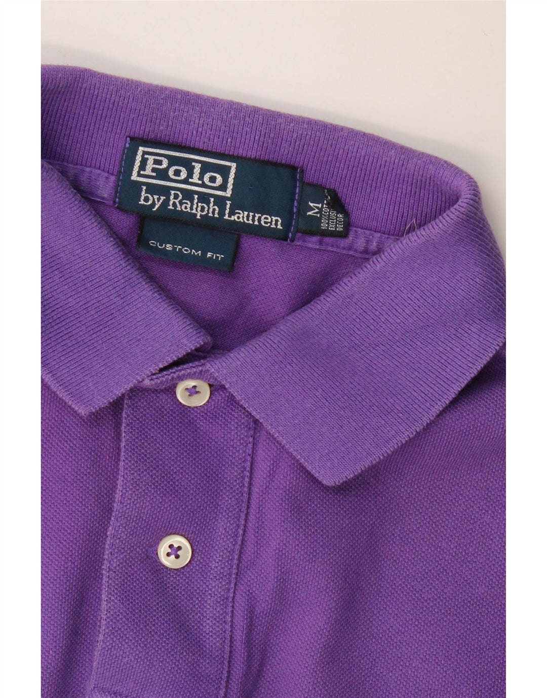 POLO RALPH LAUREN Camisa polo masculina de ajuste personalizado de algodão roxo médio