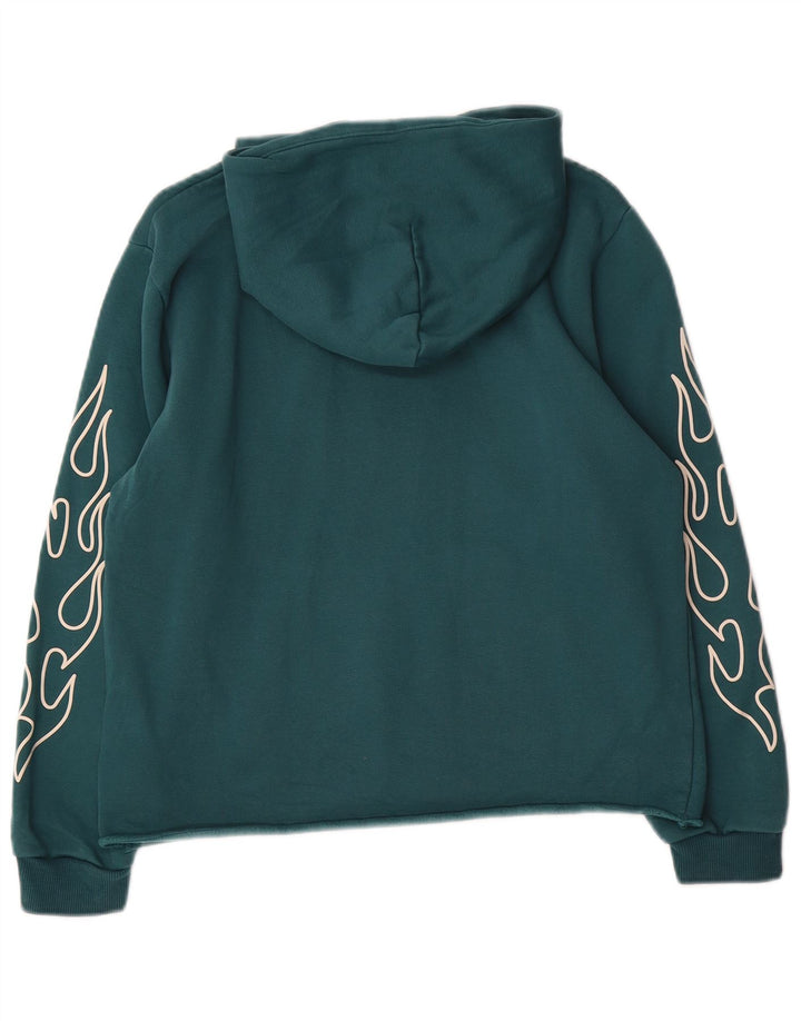 PUMA Girls Loose Fit Graphic Hoodie Jumper 13-14 Anos Algodão Verde