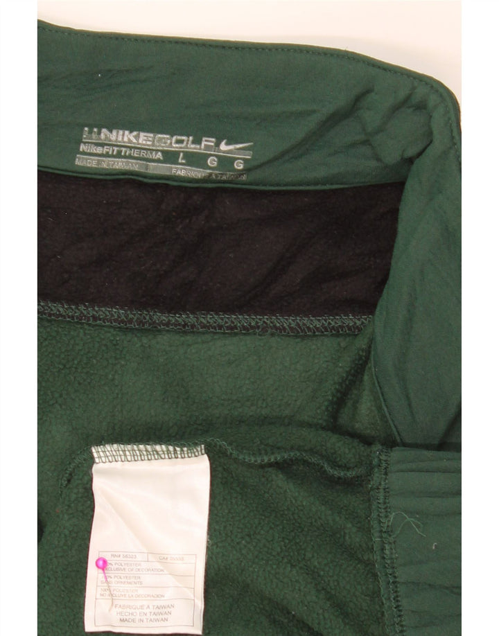 Moletom masculino NIKE com zíper e gola alta em poliéster verde grande