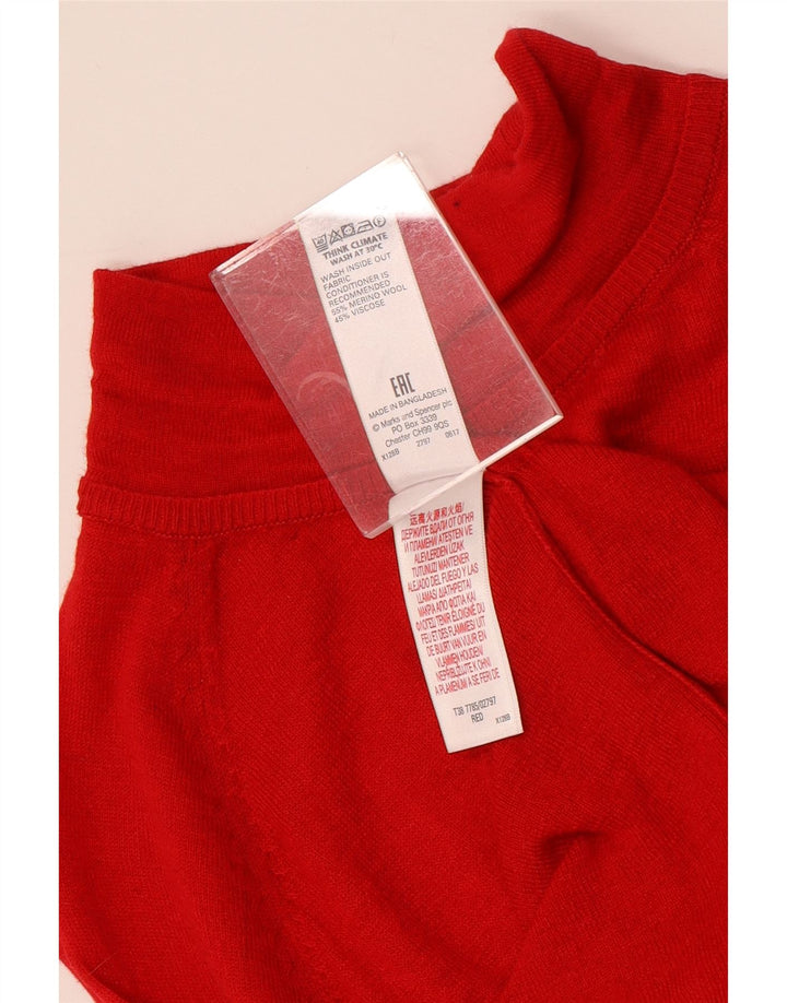 MARKS & SPENCER Suéter feminino com gola tartaruga Reino Unido 12 vermelho médio