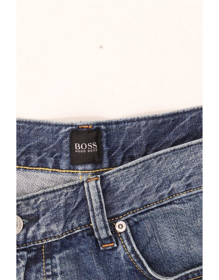 Hugo Boss Mens Jeans Soltos W38 L30 Azul Algodão