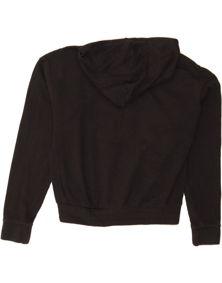 PUMA Womens Crop Zip Hoodie Sweater UK 14 Medium Black Cotton Vintage Puma and Second-Hand Puma from Messina Hembry 
