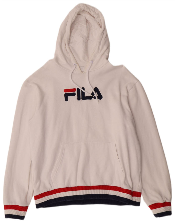 FILA Mens Graphic Hoodie Jumper XL Algodão Branco