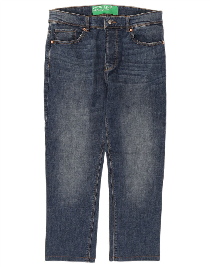 Calça jeans reta masculina BENETTON W30 L23 algodão azul