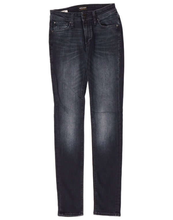 Jack & Jones Masculino Liam Skinny Jeans W28 L34 Azul Marinho Algodão