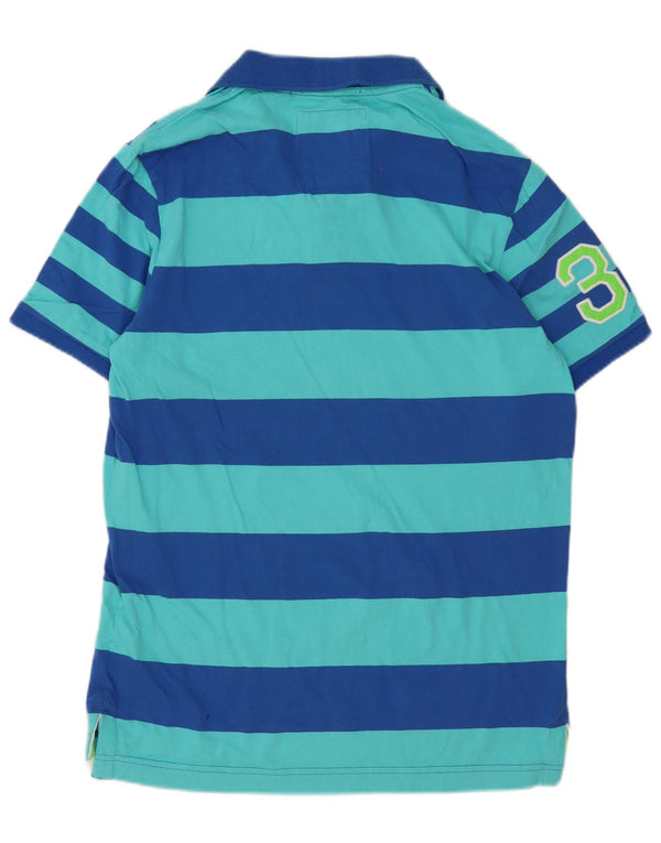 Camisa polo masculina Superdry Graphic Classic Fit XL algodão listrado azul