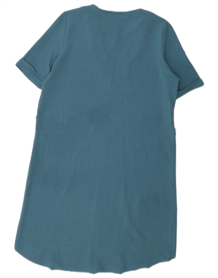 Vestido feminino Zara Oversized Shift UK 10 pequeno azul