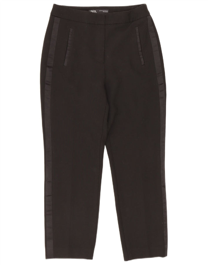 Calça feminina casual slim Zara XS 24 L23 poliéster preto