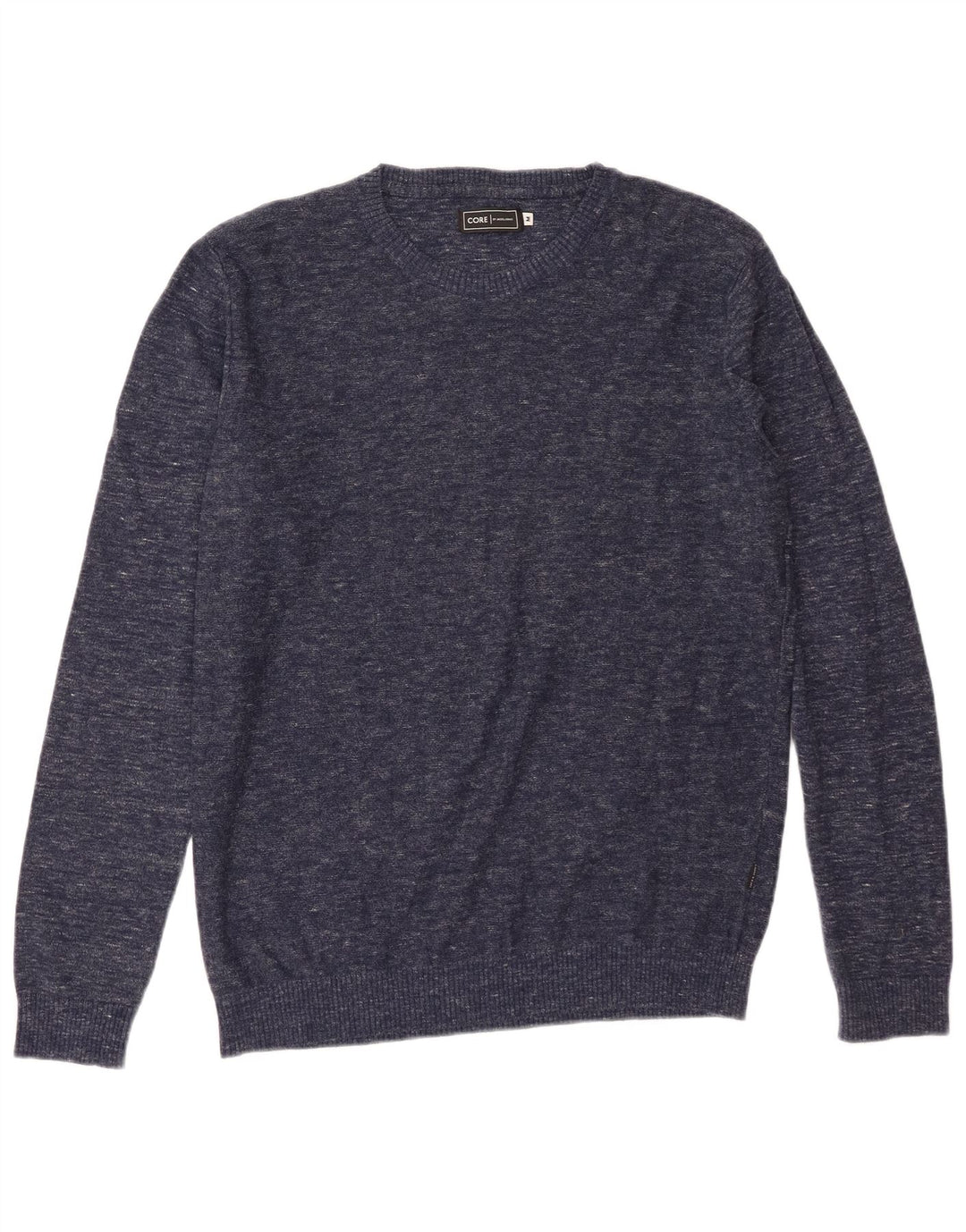 Suéter masculino Jack & Jones com gola redonda, algodão manchado azul marinho médio