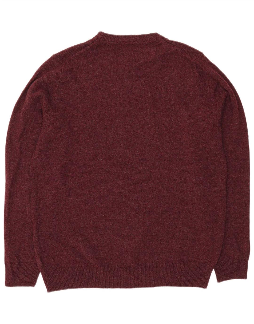 Suéter masculino Marks & Spencer com gola redonda, grande lã cor de vinho