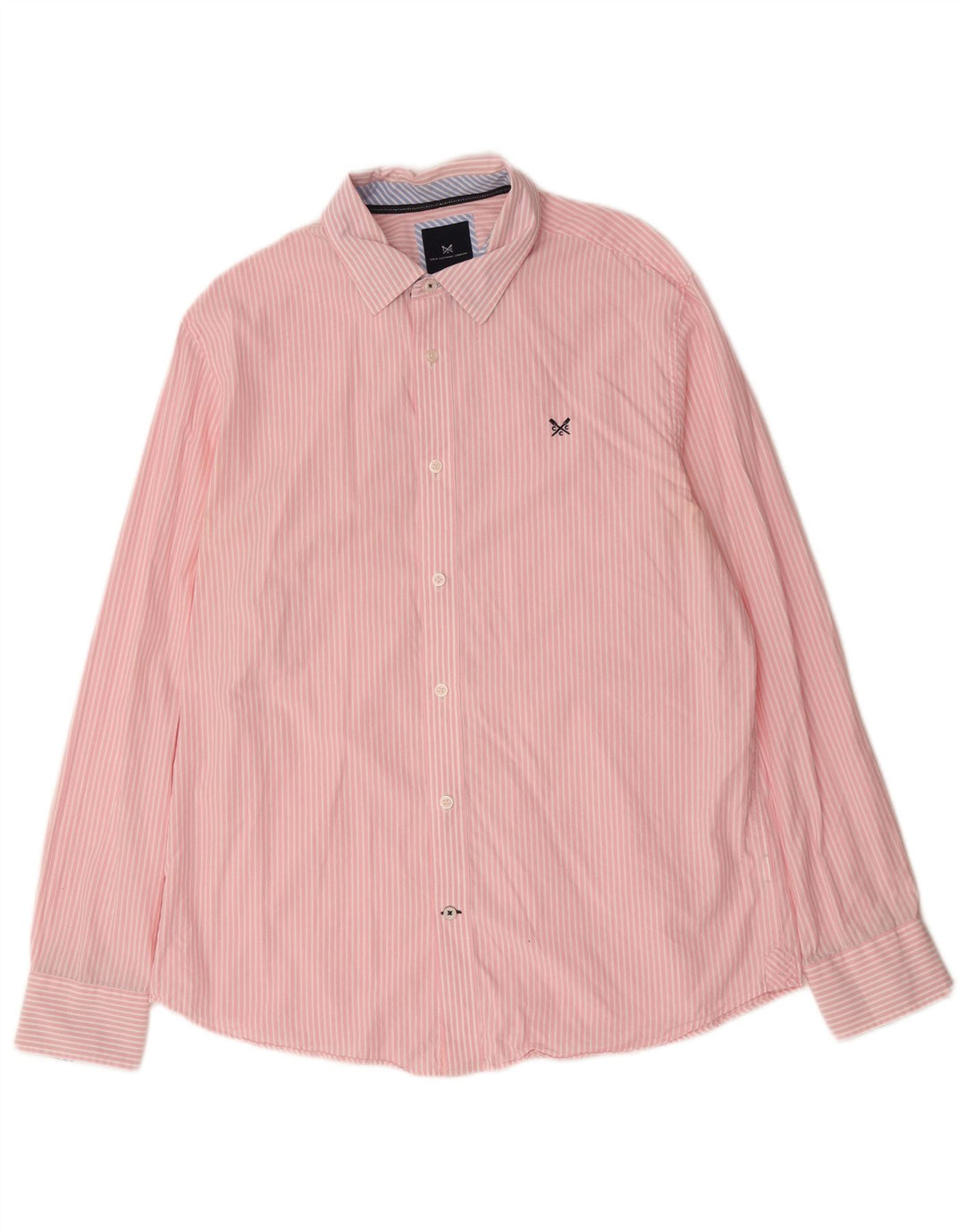 Camisa masculina Crew Clothing grande risca de giz rosa