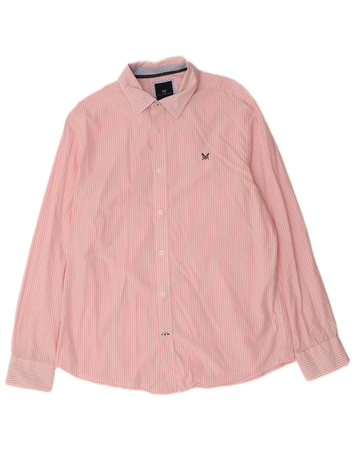 Camisa masculina Crew Clothing grande risca de giz rosa