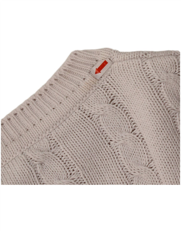 BENETTON Mens Crew Neck Jumper Sweater IT 48 Medium White Cotton