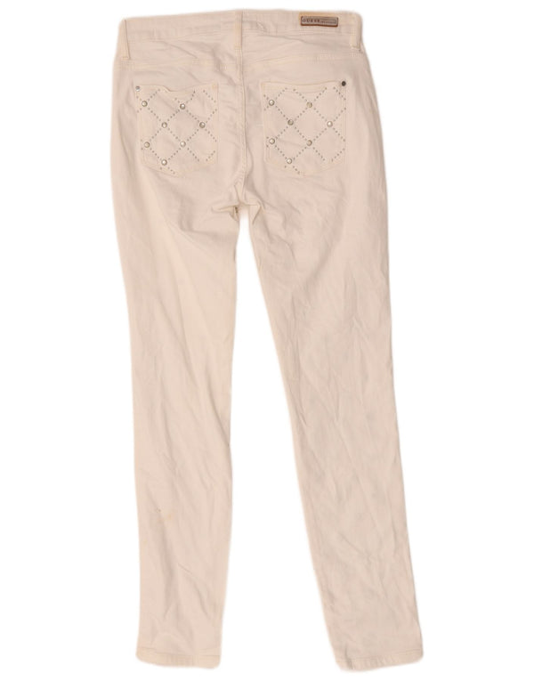 Guess Womens Sexy Curve Skinny Jeans W28 L28 Algodão Geométrico Branco