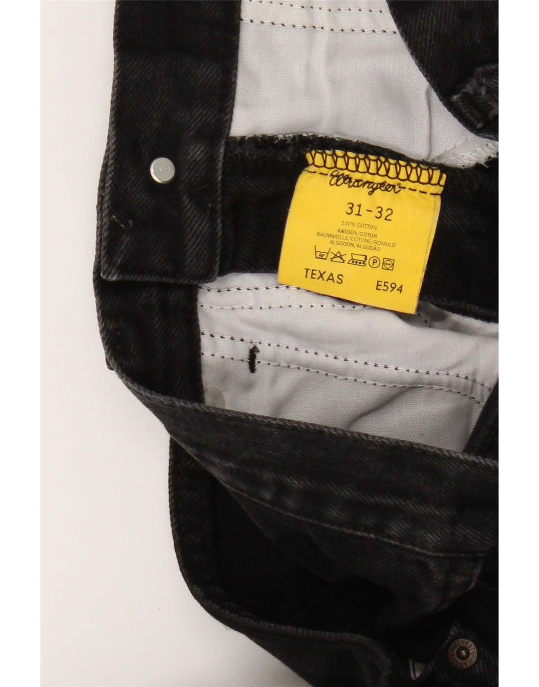 Wrangler Masculino Texas Straight Jeans W31 L32 Algodão Preto
