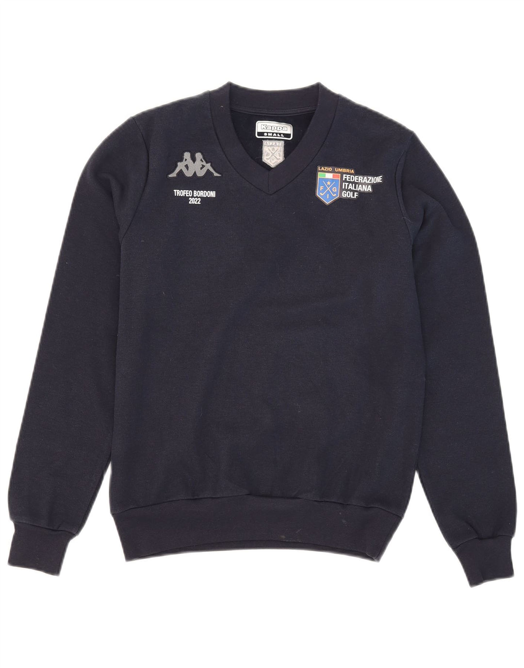 Kappa moletom gráfico masculino jumper pequeno azul marinho poliéster