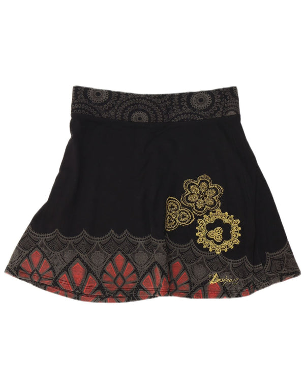 DESIGUAL Saia Midi Feminina XL W36 Preto Paisley