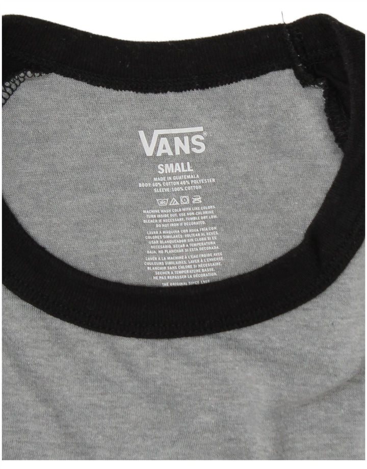 Vans Mens Graphic Top manga 3/4 pequeno algodão cinza