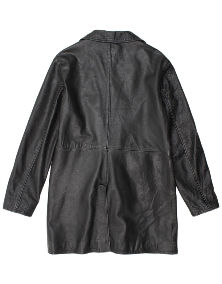 Casaco de couro feminino VINTAGE UK 18 XL couro preto