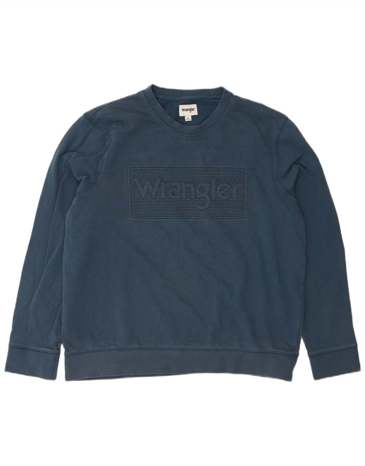 Moletom gráfico masculino WRANGLER Jumper XL azul algodão