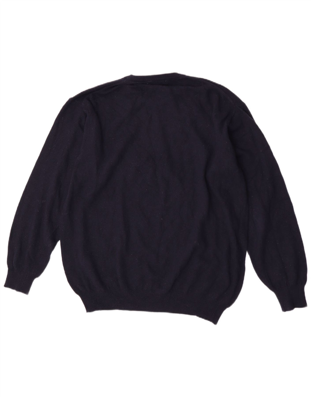 Zara Suéter masculino com gola redonda XL lã azul marinho