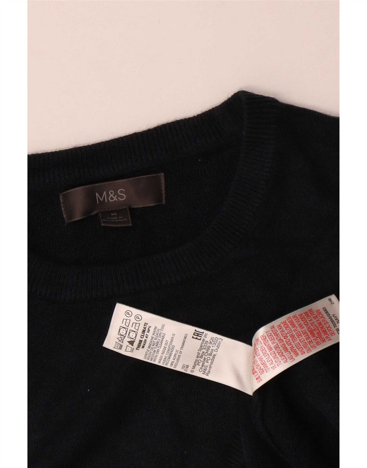 Suéter masculino Marks & Spencer com gola redonda e acrílico azul marinho médio
