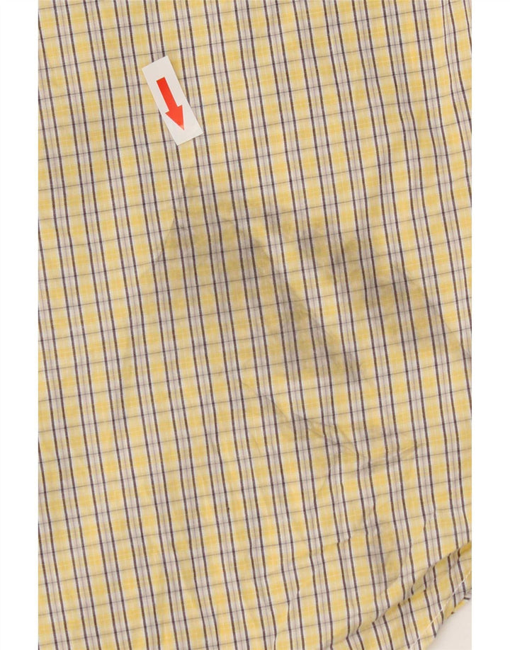 Camisa masculina de manga curta Nautica grande algodão xadrez amarelo