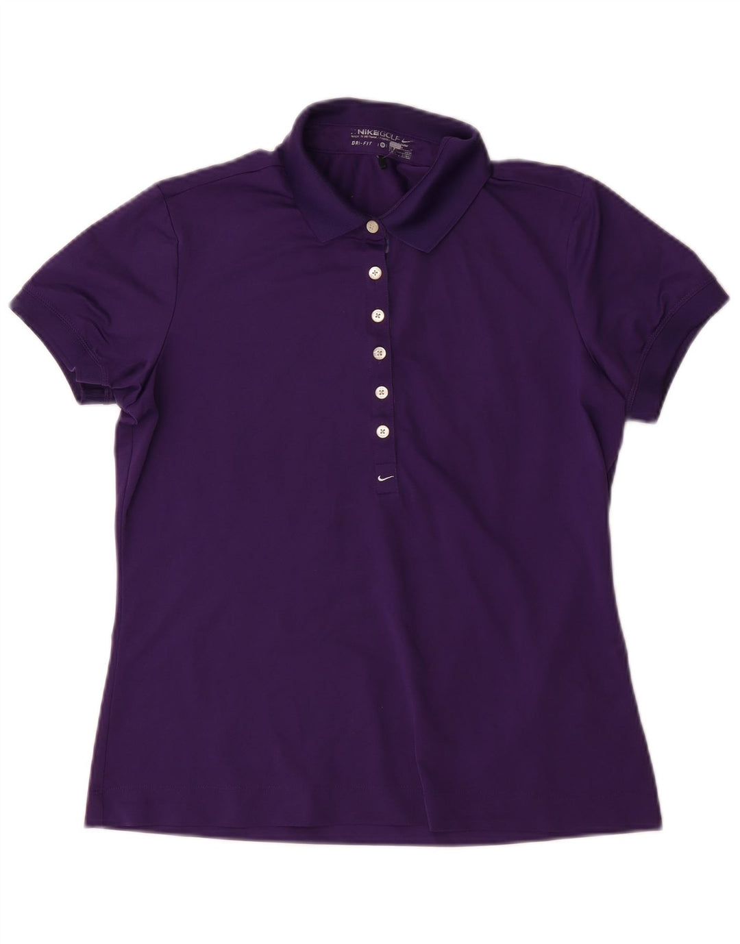 Camisa polo feminina Nike Dri Fit UK 12/14 médio roxo poliéster