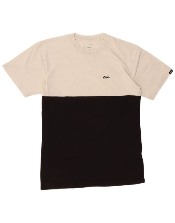 Camiseta masculina VANS Classic Fit top pequeno preto colorblock algodão