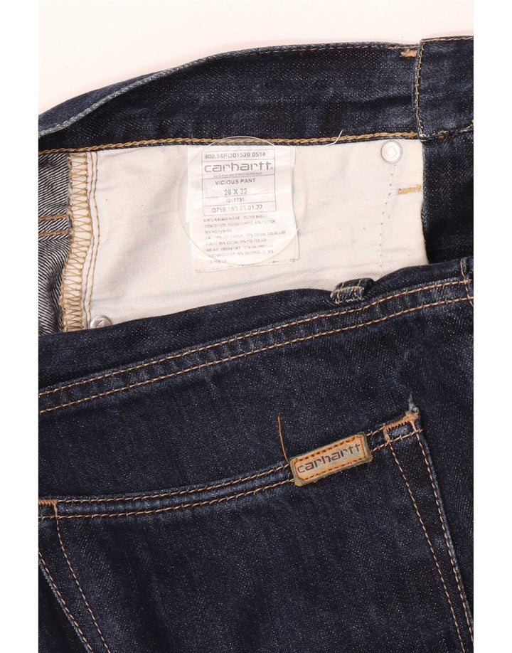 Carhartt Mens Slim Jeans W28 L32 Azul Marinho Algodão