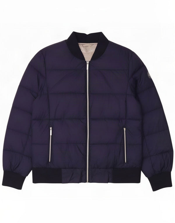 Jaqueta acolchoada feminina Michael Kors Reino Unido 16 grande nylon azul marinho