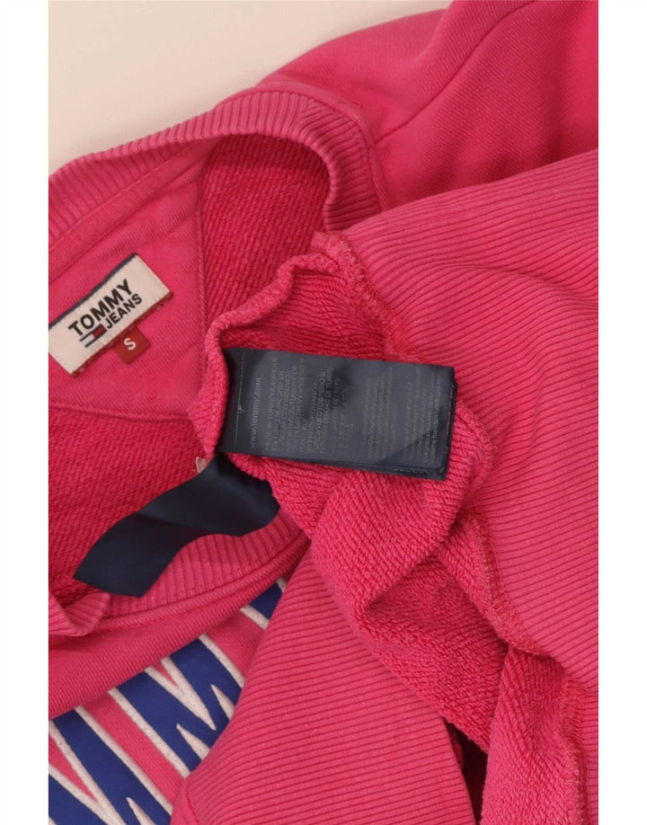 Tommy Hilfiger moletom feminino gráfico oversized jumper Reino Unido 10 pequeno rosa