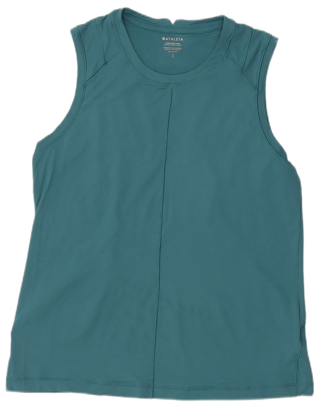 Colete feminino Athleta UK 14 grande poliéster azul