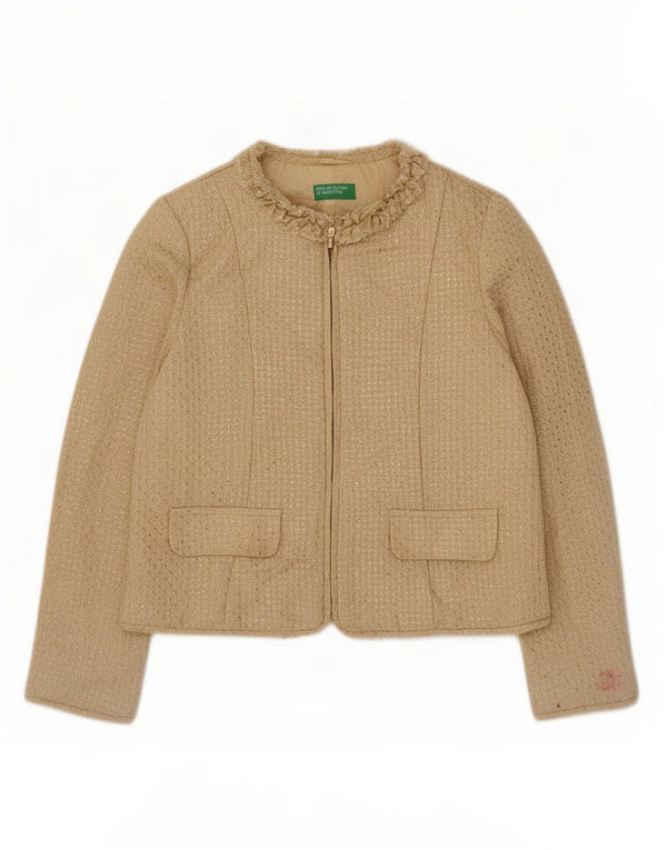 Casaco Blazer Menina Benetton 10-11 Anos XL Bege Acrílico