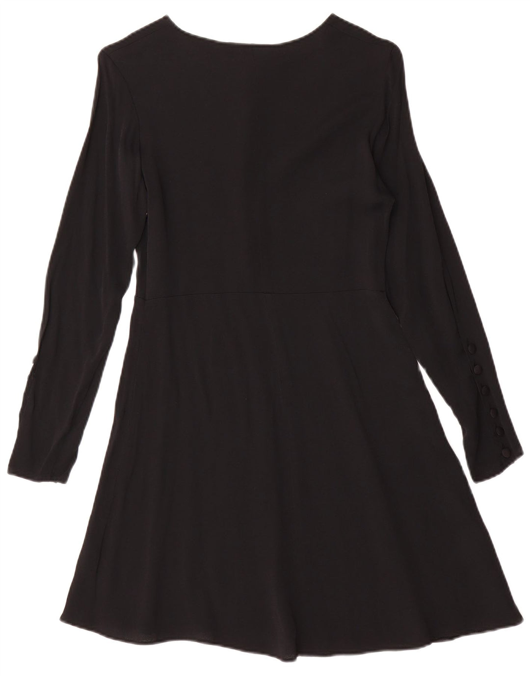 Vestido feminino Cacharel manga comprida evasê UE 36 pequeno preto viscose