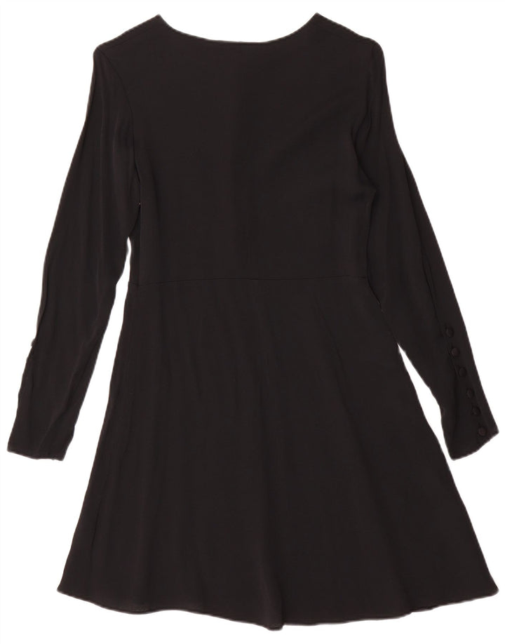 Vestido feminino Cacharel manga comprida evasê UE 36 pequeno preto viscose