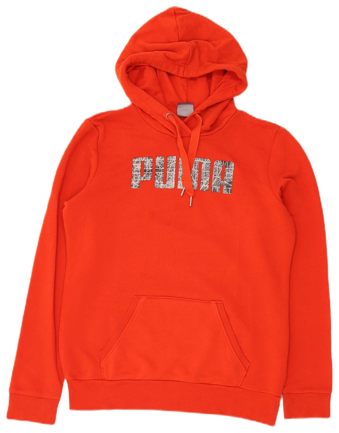 Puma feminino gráfico moletom com capuz UK 12 poliéster vermelho médio